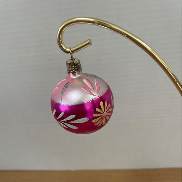 Rauch Glass Christmas Ornaments Snowflake Swirl Floral Designs 2 Inch Set of 12 - Picture 4 of 7